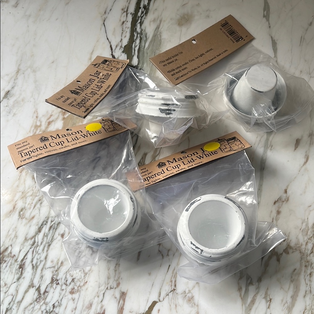 CTW Mason White Tapered Cup Lids NWT (Set of 4)